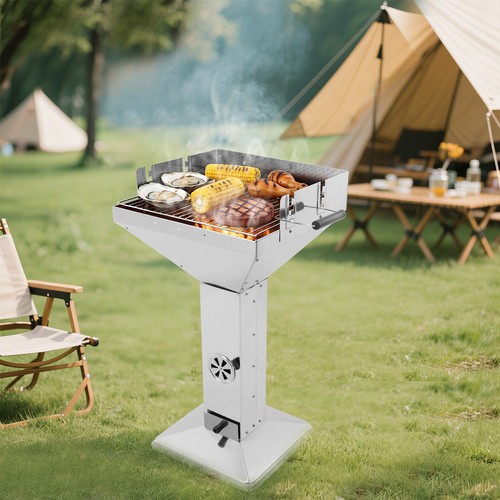 Edelstahl-Säulengrill