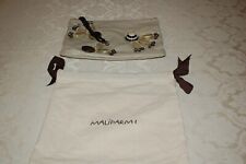 Maliparma, Umschlagtasche, Leder, eisweiß, Applikationen, Etui, gebraucht