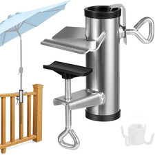 Sonnenschirmhalter Balkongeländer Einstellbar,Platzsparende Sonnenschirm Halteru