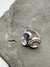 925 Silberring mit Amethyst &