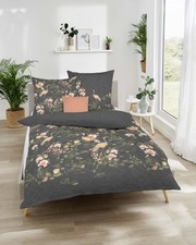 Kaeppel Fein-Biber Bettwäsche Set 2-tlg., Dessin Pagode, Farbe anthrazit