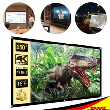 Beamer Leinwand Rollo Heimkino Projektor Rolloleinwand 16:9 FULL HD 4K 84 zoll