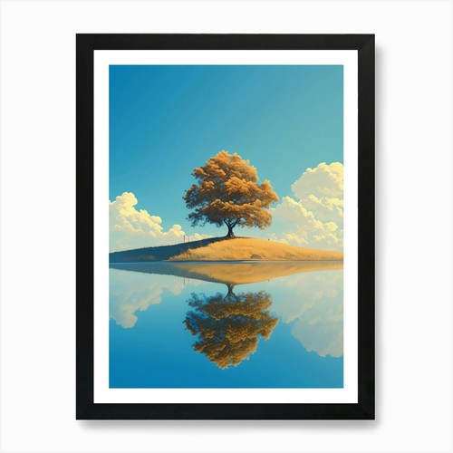 Lone tree kunstdruck - tree, gerahmt