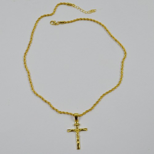 18k vergoldete halskette jesus - vergoldete,