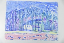 Wilhelm Klußmann Aquarell 1995 sig. Hinten in Ofen 65x48cm N-1497