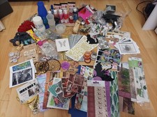 XXL Bastel-Mix-Paket, Verschiedene Materialien, Stempel, Aufkleber Etc Z. T Neu