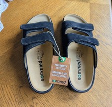 Bodymed Fußbett Sandalen, Gesundheitsschuhe, Gr. 39, Echtleder, Klett, blau