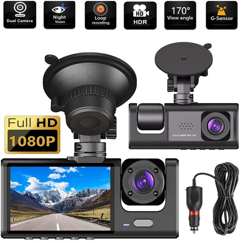 Dual lens autokamera dashcam - dual,