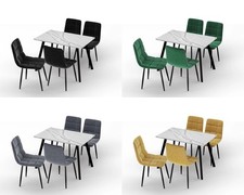 5-tlg. Esstisch & gepolsterte