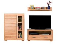 Wohnwand Genf Set II Kernbuche