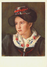 Künstler AK, Gemälde P.Perrelet, junge Frau  "Walliser Mädchen"