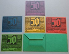 6 x Notgeld Erfurt mit Umschlag  UNC 