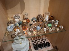 Eulen Konvolut; mehr als 50 Stück, Sammlerstücke aus den letzten 5 Jahrzehnten