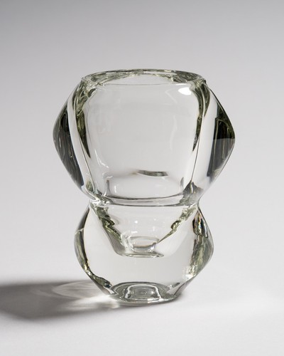 Sculptural czech glass vase - a,