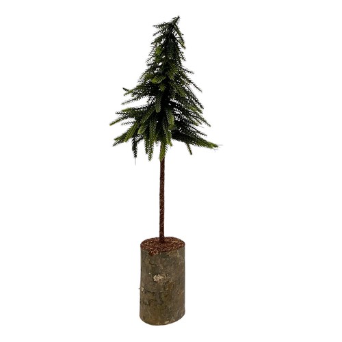 Tannenbaum auf holzstamm grün - holzstamm,