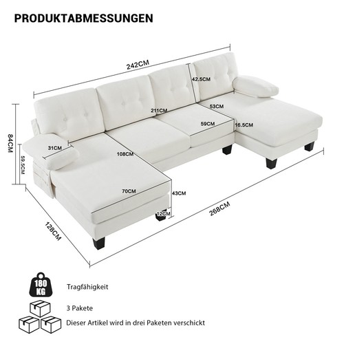 Sitzer form sofa - 4-sitzer,