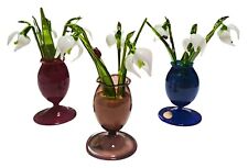Schneeglöckchen mit Blätter und Vase, aus Glas, versch. Farben, Glasvogelwelt