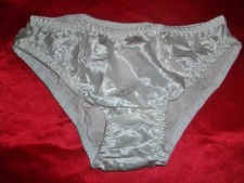 Himmlisches GLANZ Seiden Höschen Gr. XL weiß Seidenslip Satin Slip Panty (F176)