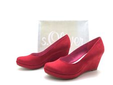 s.Oliver Damen Pumps Gr. 38 High Heels Absatzschuhe Keilabsatz Komfortschuhe Rot