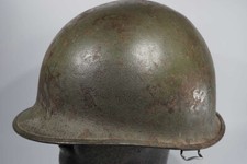 2. Weltkrieg US Army M1 Helm / Stahlhelm / Helmet Rear Seem / Fixed Bale #5