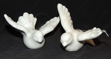 4x Taubenfiguren Vögel Weiß Aufhänger Porzellan? Dekor Geschenk Sammler