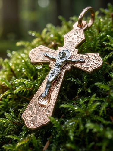 585 rotgold kreuz russisch - 585,