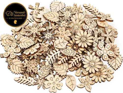 100 stück holz blumen - holz,