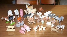 Konvolut 50 Tiere aus Kunststoff/ Bauernhof /Vintage/bespielt/2 Größen/Kuh Schaf