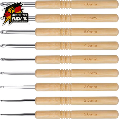Häkelnadel set holz tlg - holz, 9-tlg