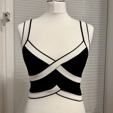 ✨ Cider: Stricktop Crop Top in Schwarz Weiß Gr. M neu und ungetragen
