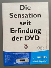 Philips DVD Recorder DVDR 1000 Die Sensation 2002 Vintage Ad Werbung Reklame