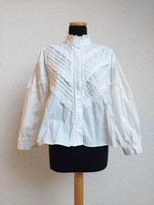 Weiße Stickerei Spitzen Bluse