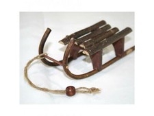 Hörner-Schlitten Holz Deko 15x6x6cm Winter Weihnachten Advent Handarbeit