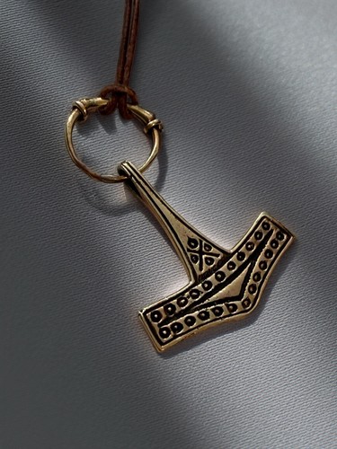 Thor hammer pendant bronze - hammer,