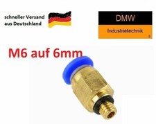 IQS Pneumatik Kupplung Verbinder Zoll M6 auf 6mm Schlauch gerade Druckluft