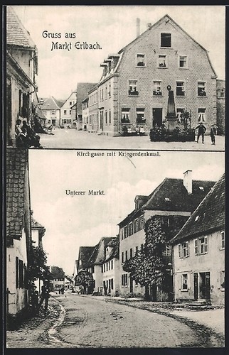 Ansichtskarte markt erlbach - markt,