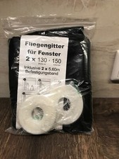 2 x Insektenschutz für Fenster, Fliegennetz, Moskitonetz 130 x 150 cm schwarz