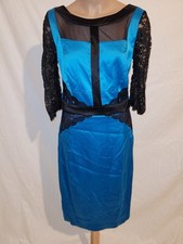 ausgefallenes Abendkleid, Ballkleid Sangria ca. 40 türkis/petrol sehr schönes De