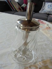 Stoha Zuckerdosierer Zuckerstreuer Glas mit silberfarbenem Deckel