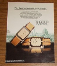 Seltene Werbung vintage RADO FLORENCE Uhr - Die Zeit hat ein neues Gesicht 1983