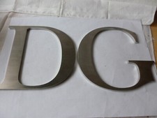 EDELSTAHL GROßBUCHSTABEN SELBSTKLEBEND 14 cm GROß STÄRKE 0,5 mm -NICHT ROSTEND-