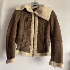 NEU Marccain Vintage Lammfell Jacke Gr. N2 / 36 NP 1699€ Braun AzA 48cm