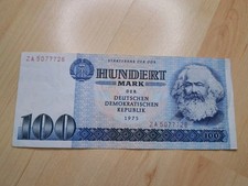 100 Mark DDR 1975 Banknote Geldschein Ostmark East German Empire Berlin Wall