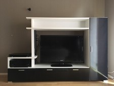 Medienwand Focus Weiß/ Schwarz