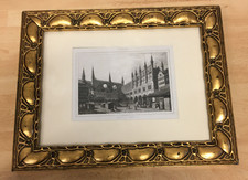 Art Deco Bilderrahmen H/B26x32,5cm Gips auf Holz Bild  Lübeck Hotel de Ville/B16