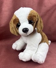 Best Toy Hund Kuscheltier Stofftier Plüsch Weiß Braun Höhe ca. 20 cm