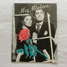 Mrs. Miniver Greer Garson, Walter Pidgeon Vintage 1942 Danish Movie Program