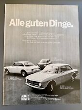 Alfa Romeo GTV 2000 GT Junior 1300 Original 1972 Vintage Advert Werbung Reklame