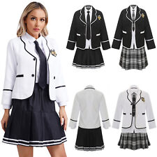 Frauen Schuluniform Cosplay Outfit Rock Blazer Bluse Krawatte Japan Anime JK