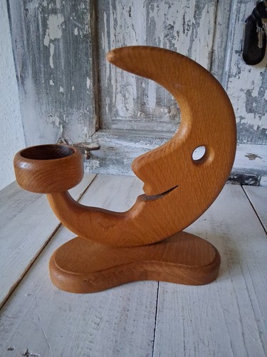 Holz mond kerzehalter - holz, 21